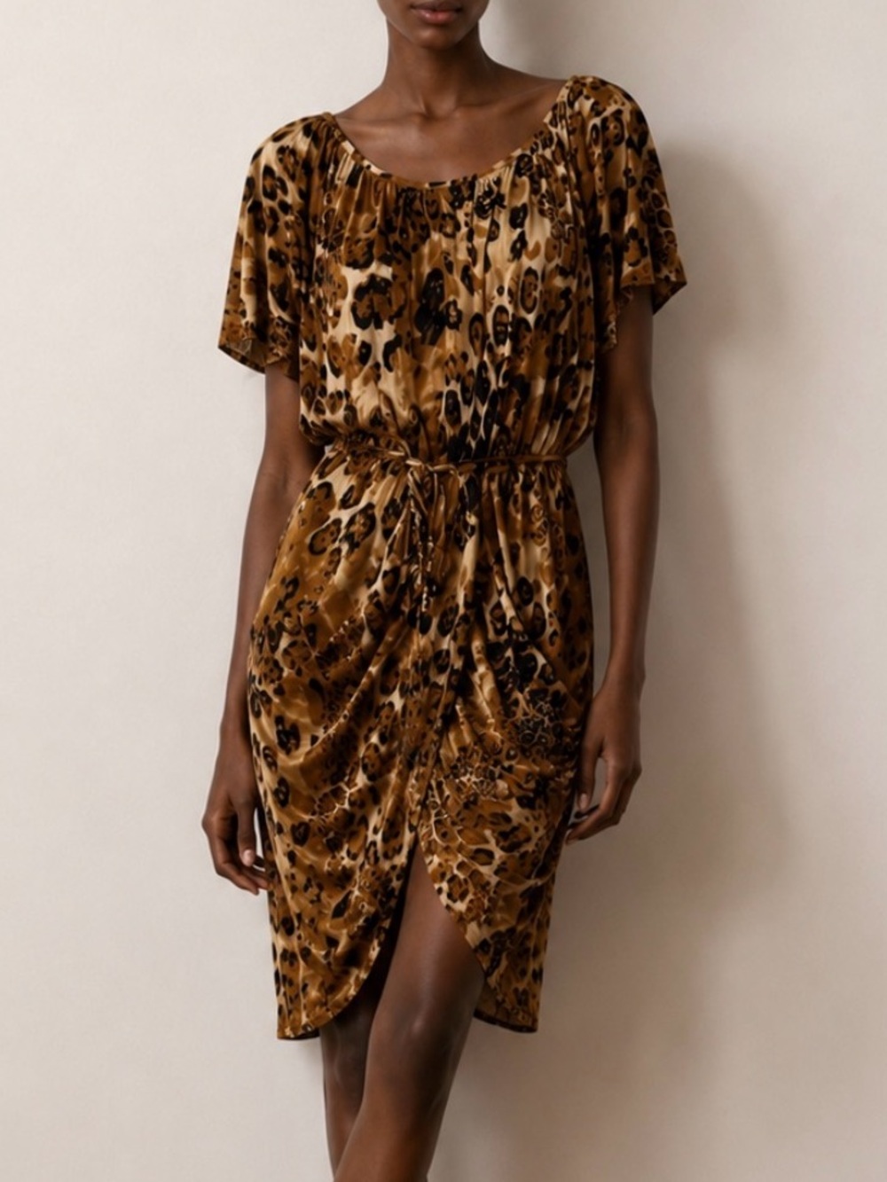 Yoana Baraschi Animal Print Midi Y2K Silk Dress